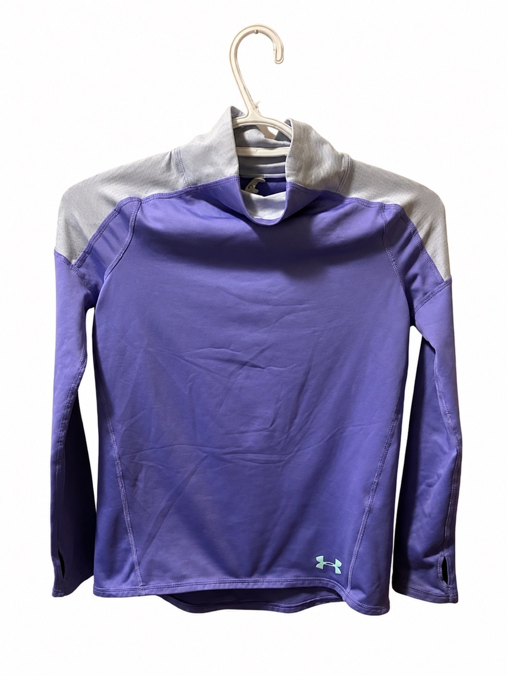 Under Armour ColdGear Purple Mock Neck Long Sleeve Active Shirt Youth Small